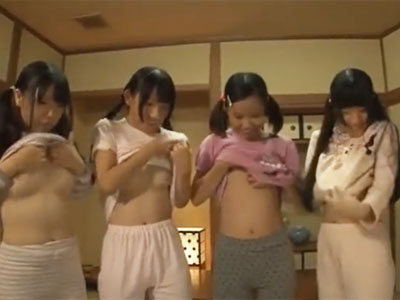 黒髪のロリ美少女集団がエロ男の性教育でアクメ初体験